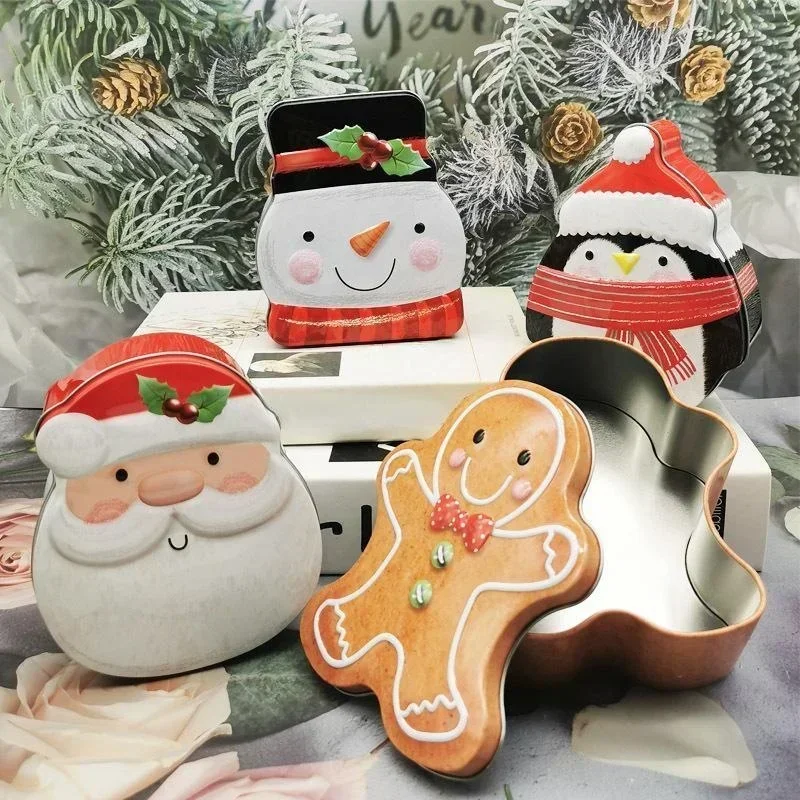 Food Storage Year Supply - 1個入り 新しいクリスマスホームホリデーデコレーション ジンジャーブレッドマン アイアンギフトボックス クリエイティブなキャンディ収納ボックス 新年パーティーアクセサリー用品
