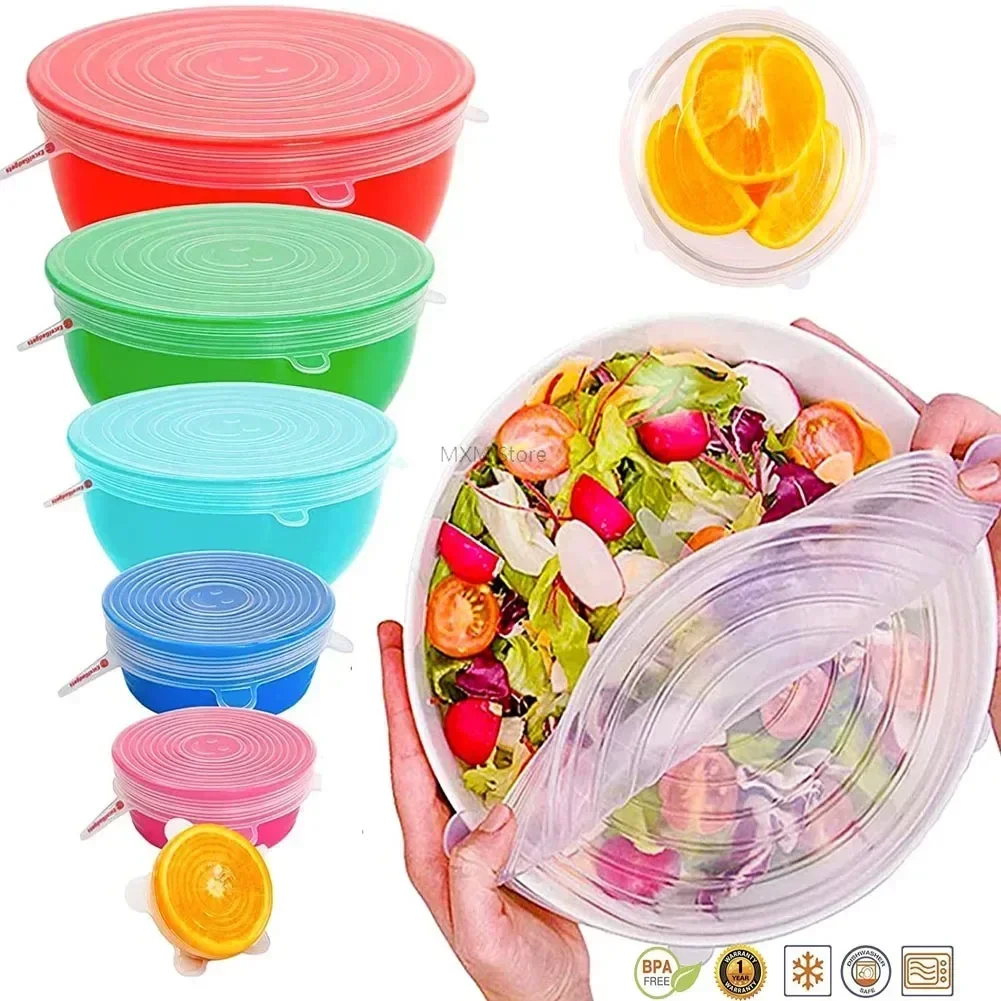 Silicone Stretch Lid - キッチン用品用のユニバーサル蓋,再利用可能な弾性シリコンカバー,家庭用電子レンジ