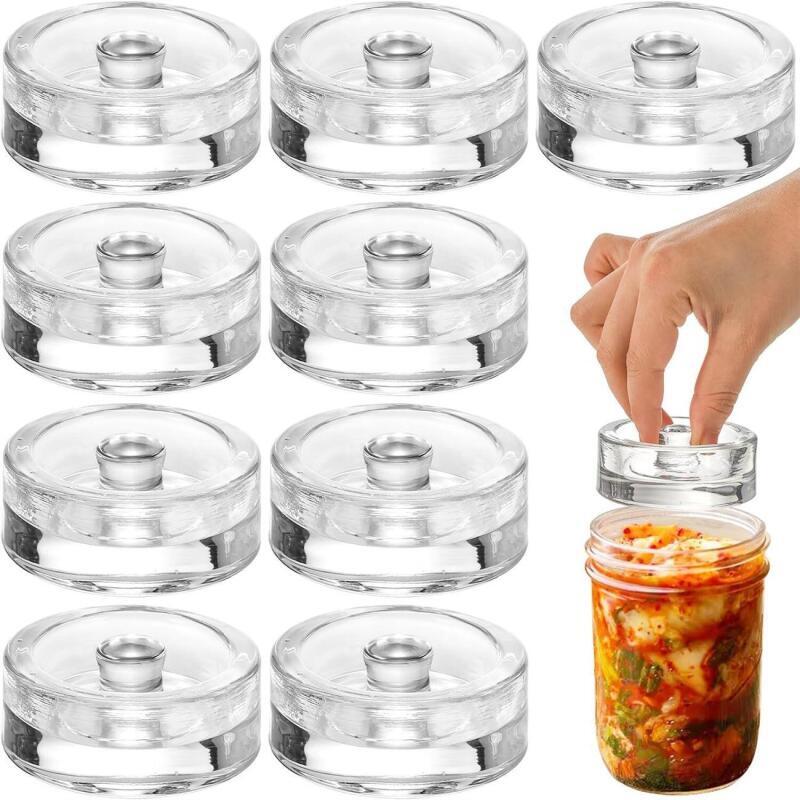 Food Storage Jars With Lids - 広口発酵重り蓋 家庭用小型ガラス発酵重りジャー カバー キッチン用品 自家製漬物食品