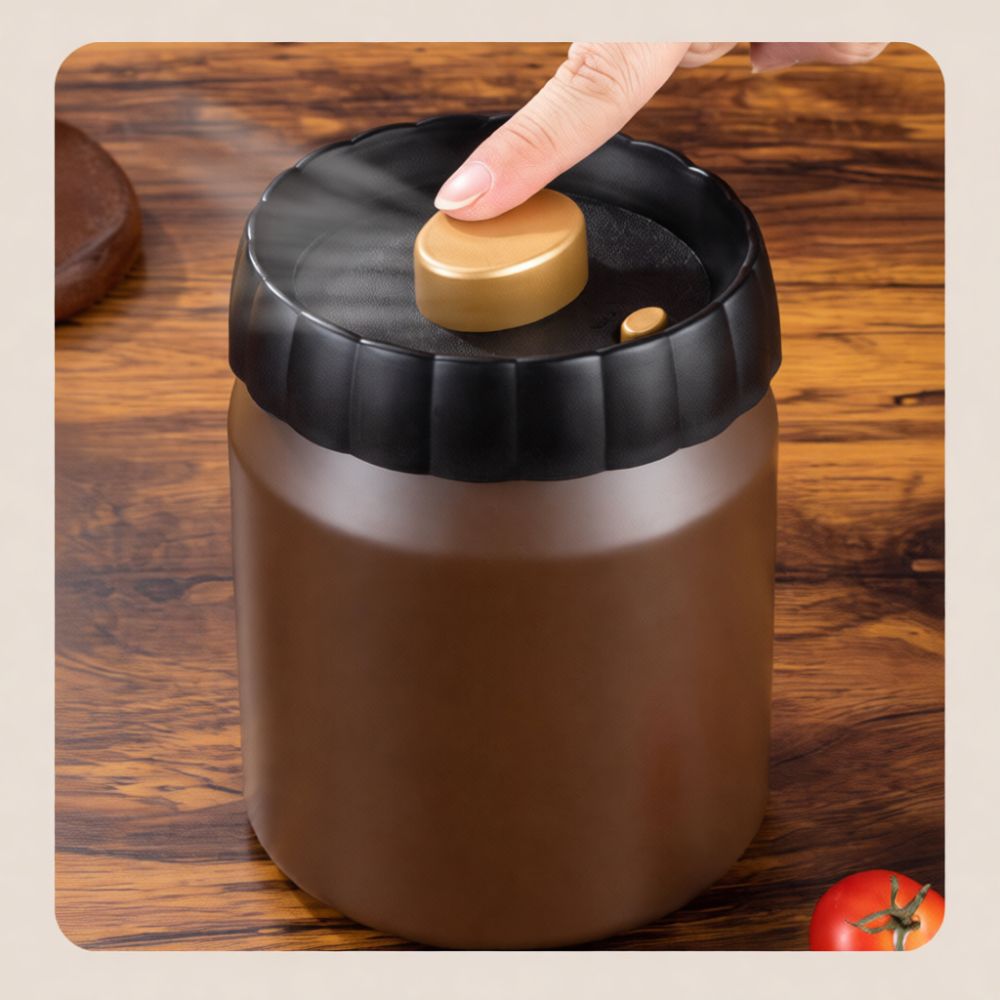 Food Storage Stainless Steel Containers - 真空密閉式コーヒー豆保存容器、304ステンレス製食品保存容器、ハーブ、お茶、ナッツの鮮度保持に最適、キッチン収納に便利。