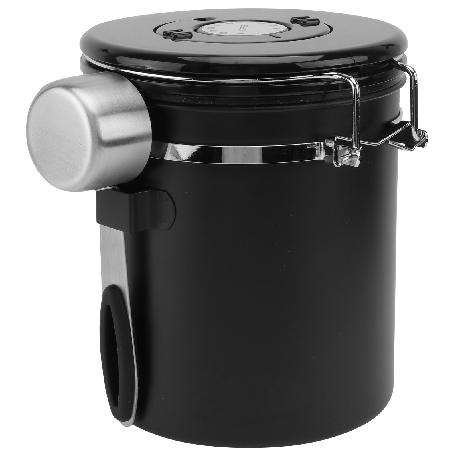 Food Storage Stainless Steel Containers - コーヒー豆密封ジャー ステンレス製保存容器 ブラック 密閉食品容器 多機能茶葉保存タンク 1個