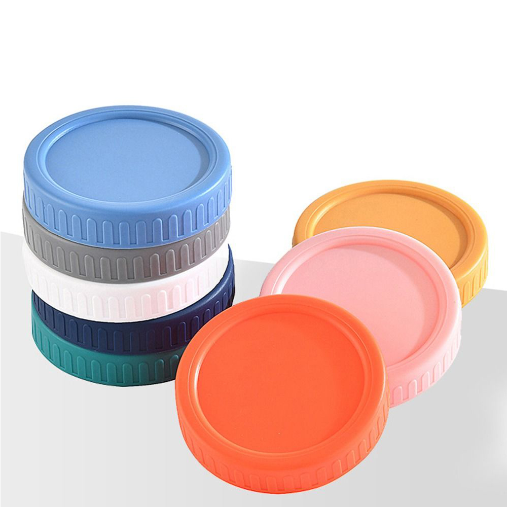Food Storage Jars With Lids - 食品を保存するための再利用可能なプラスチック製マスク,70mm/86mm,広い口用の瓶,漏れ防止,1個