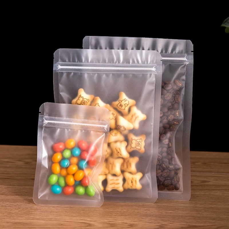 Food Storage Year Supply - 100 個つや消しマットジップロックバッグキッチン食品茶包装保管用品再密封可能なギフト装飾防水シール