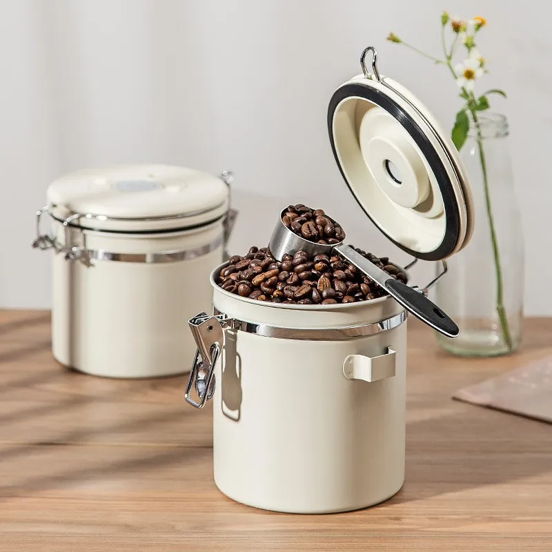304ステンレス製密閉蓋コーヒー豆真空保存容器、気密食品容器 - Food Storage Stainless Steel Containers のレビューと価格
