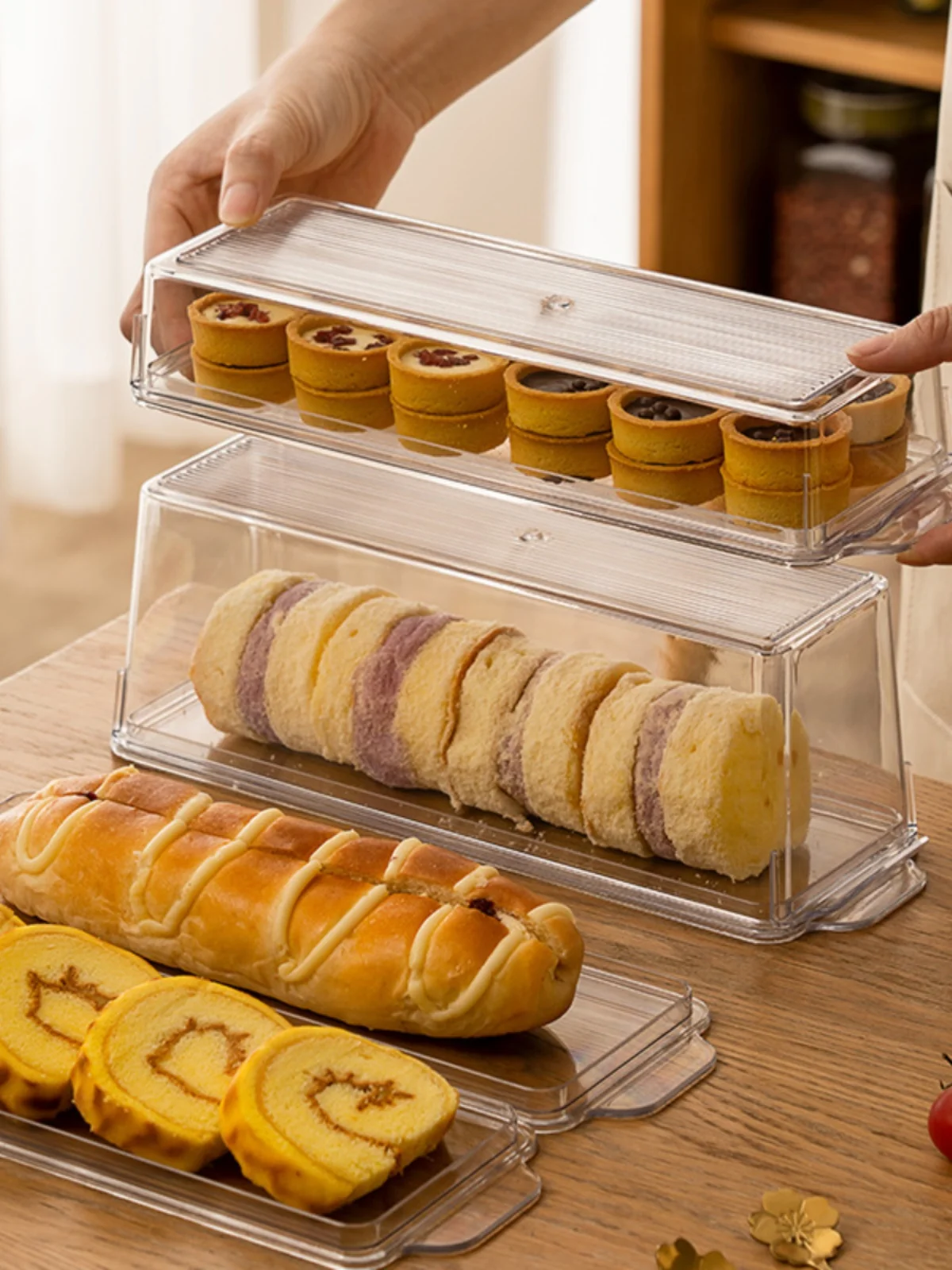 食品グレードの密封ケーキロール保存ボックス冷蔵庫収納容器デザ - Food Storage For Refrigerator のレビューと価格
