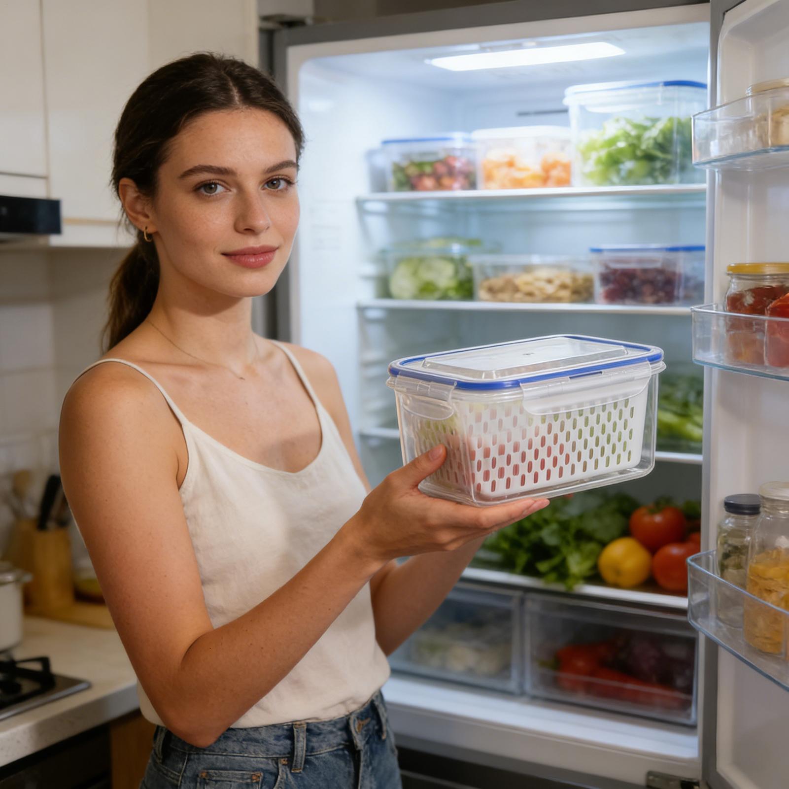4 in 1 食品保存容器 4 in 1 漏れ防止透明オーガ - Food Storage For Refrigerator のレビューと価格