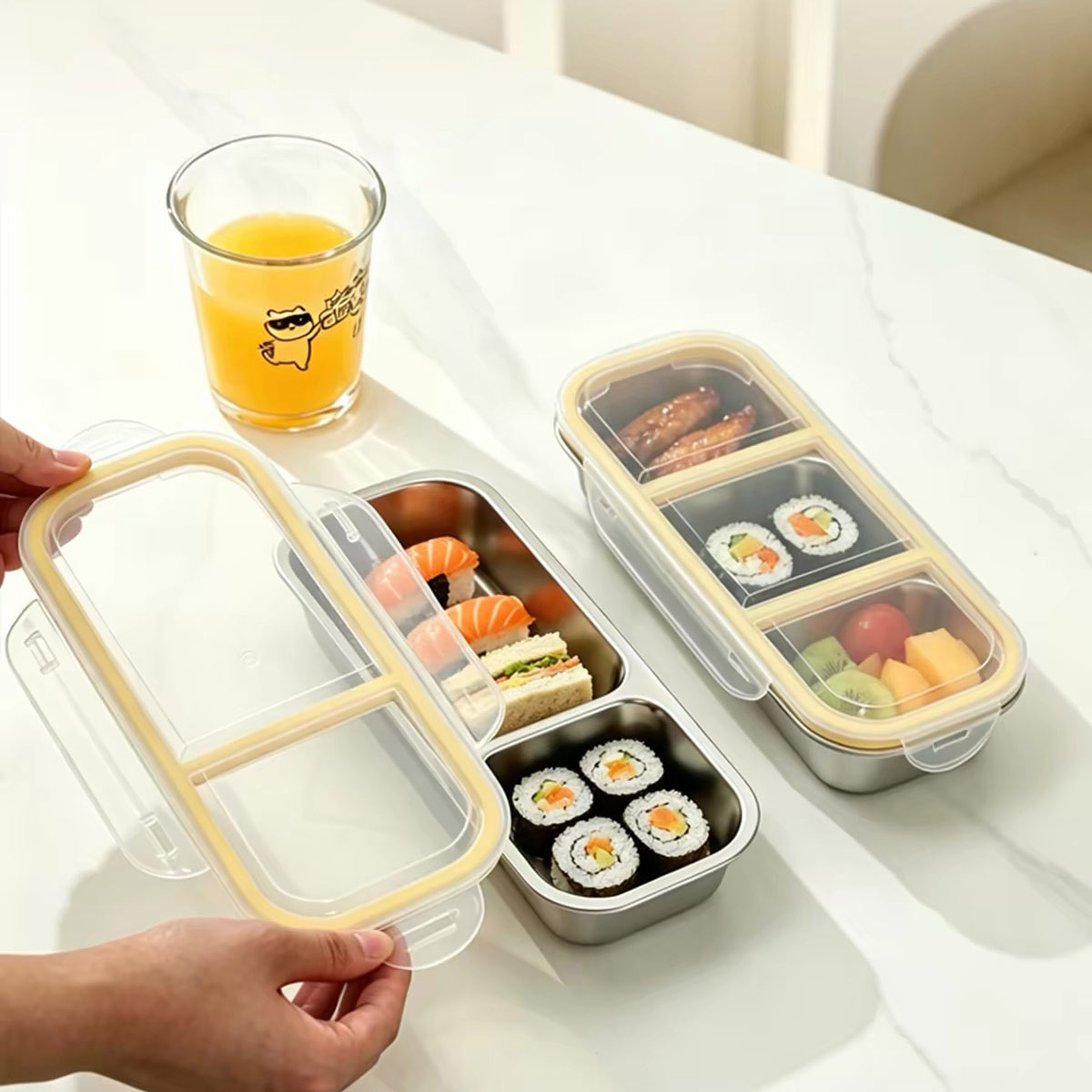 ステンレス製の蓋付き食品保存容器、食品グレードの密閉ランチボ - Food Storage Stainless Steel Containers のレビューと価格