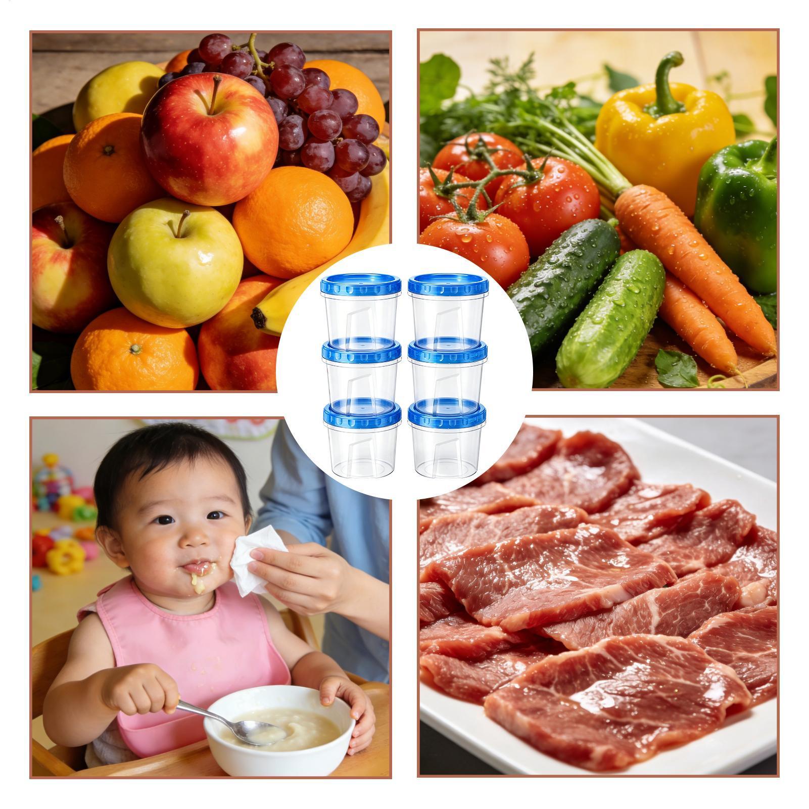 冷凍庫用食品保存容器 6個入り 16オンス 漏れ防止 積み重 - Food Storage For Refrigerator のレビューと価格