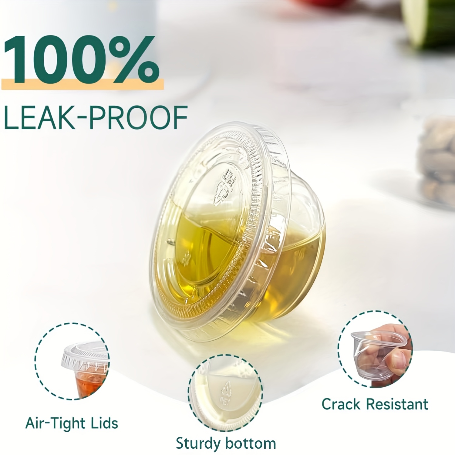 50/100 個使い捨てソースシールボックスプラスチックソー - Food Storage Jars With Lids のレビューと価格