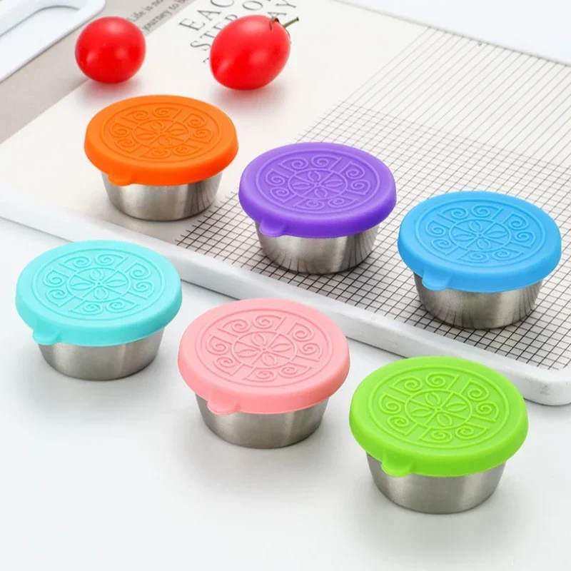 6個/セット 304ステンレス鋼製ディップソースカップ 食品 - Silicone Stretch Lid のレビューと価格