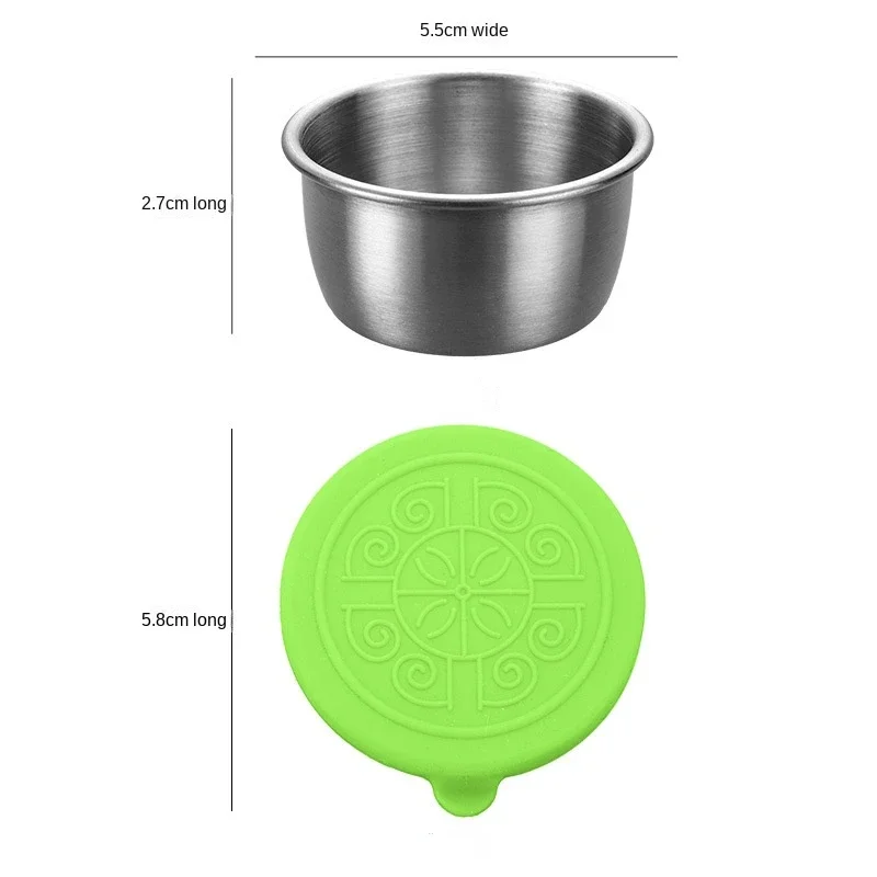 6個/セット 304ステンレス鋼製ディップソースカップ 食品 - Silicone Stretch Lid のレビューと価格