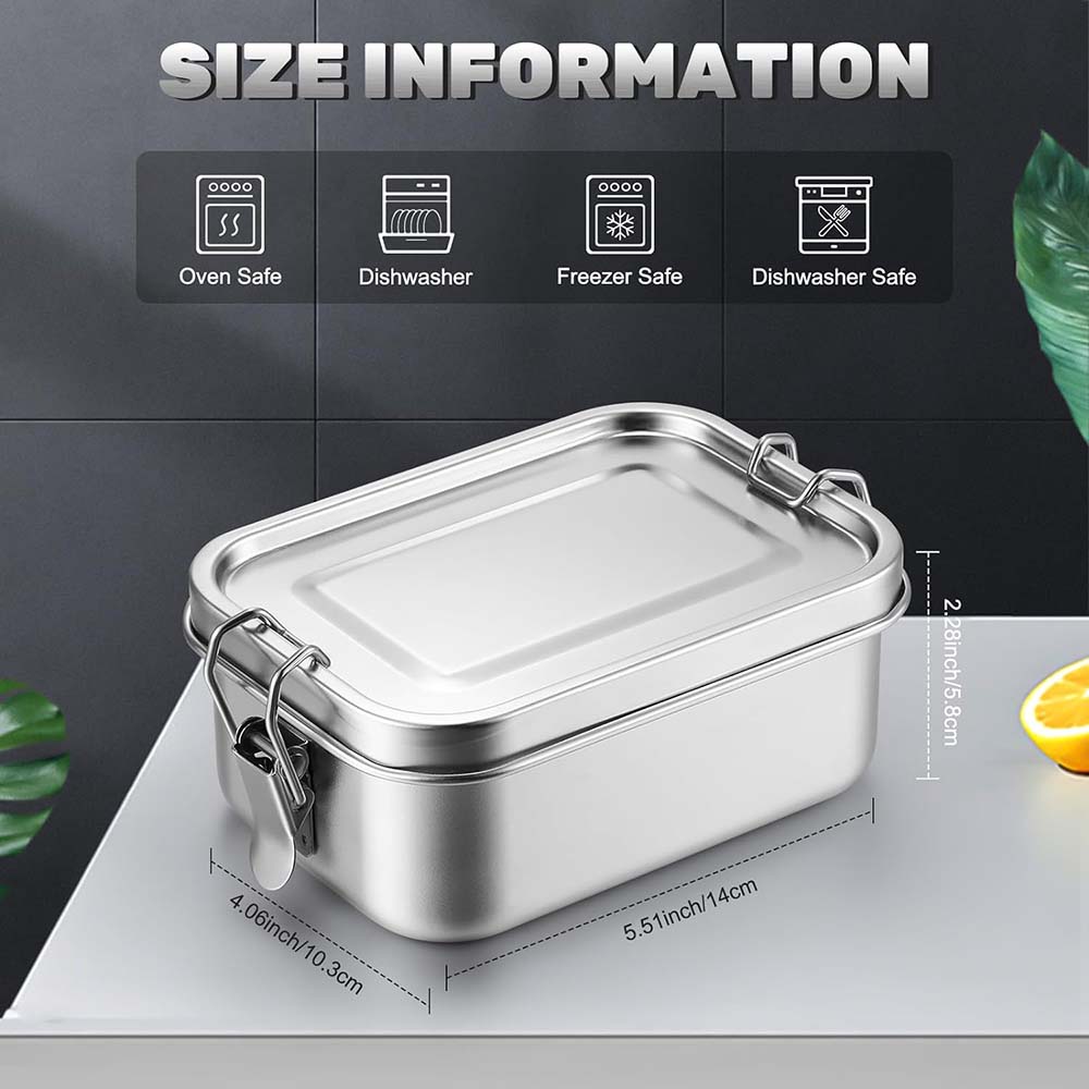 4 個のステンレス鋼弁当箱金属弁当箱食品保存容器ロック可能な - Food Storage Underground のレビューと価格