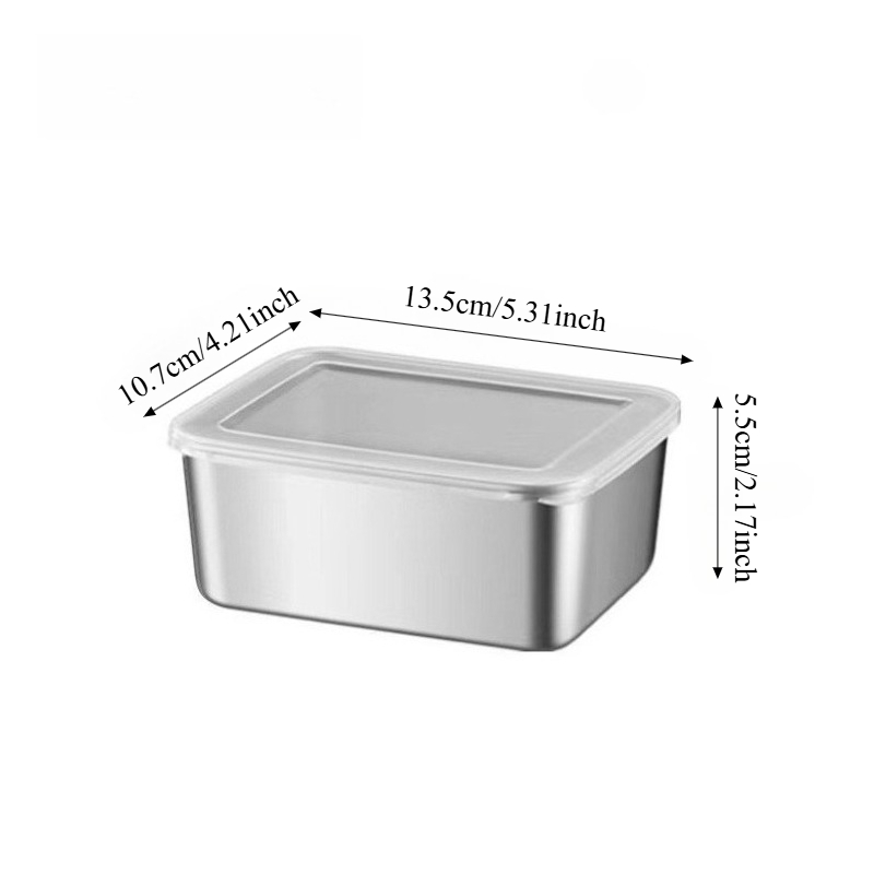 3/6個入り ステンレス製 長方形食品保存容器 蓋付き 厚手 - Food Storage Stainless Steel Containers のレビューと価格