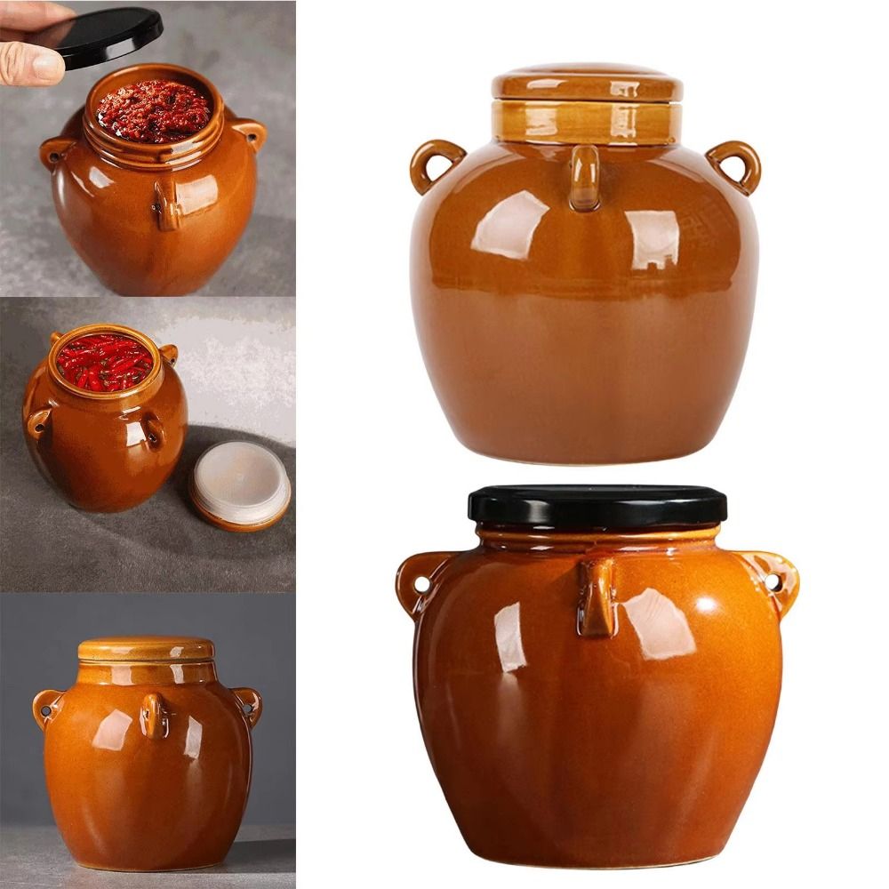大容量セラミックピクルスジャー 密閉セラミック/メイソン蓋  - Food Storage Jars With Lids のレビューと価格