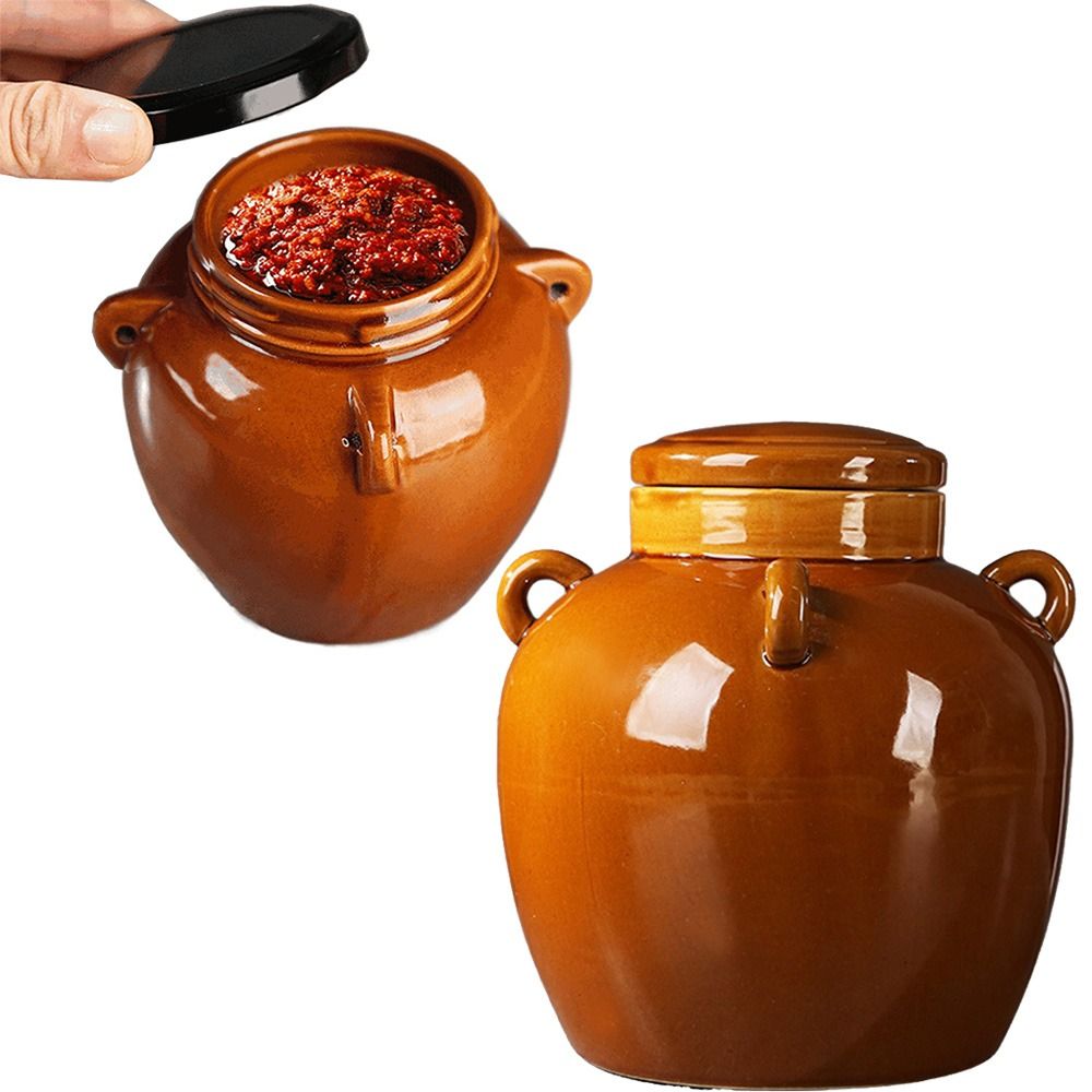 大容量セラミックピクルスジャー 密閉セラミック/メイソン蓋  - Food Storage Jars With Lids のレビューと価格