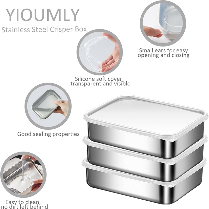 ステンレス製食品保存容器、食品保存弁当箱、漏れ防止シリコン蓋 - Food Storage And のレビューと価格
