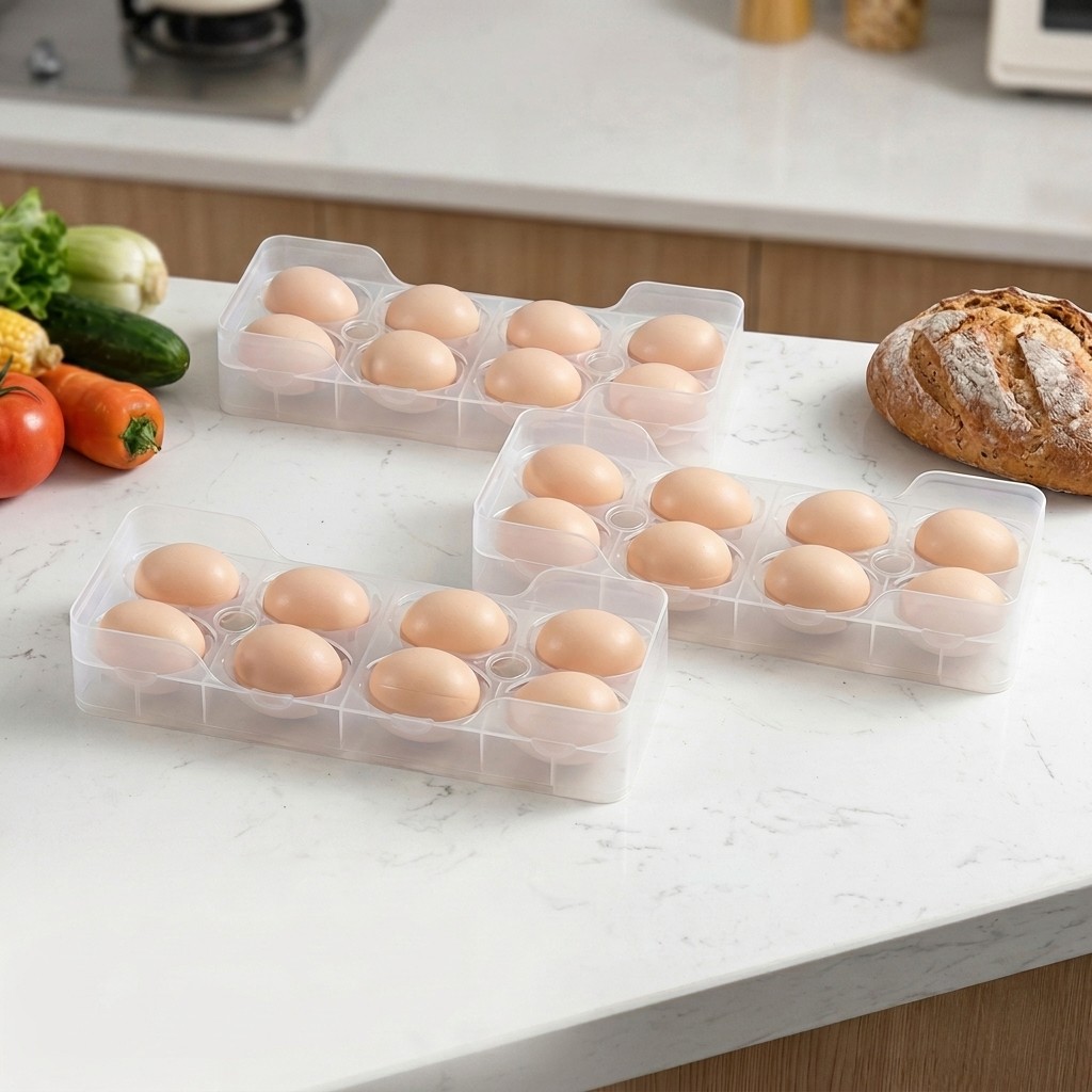 冷蔵庫ドア用積み重ね可能な卵ホルダー 透明プラスチック製卵収 - Food Storage For Refrigerator のレビューと価格