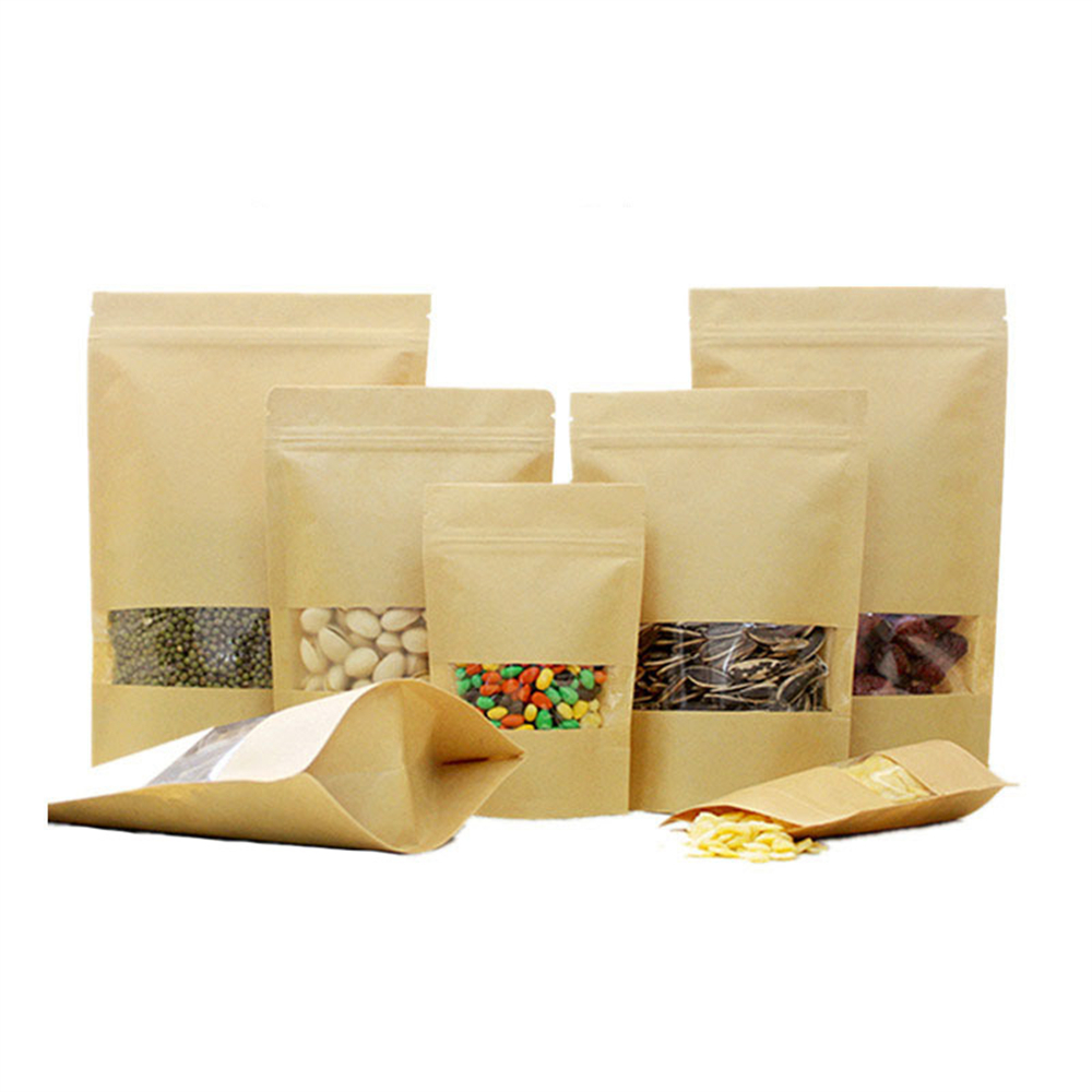10 個ジップロッククラフト紙袋窓付きスナック食品キャンディ - Food Storage Year Supply のレビューと価格