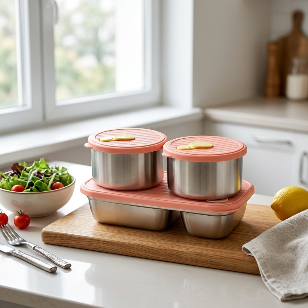 電子レンジ対応 304ステンレス製ランチボックスセット 弁当 - Food Storage Underground のレビューと価格