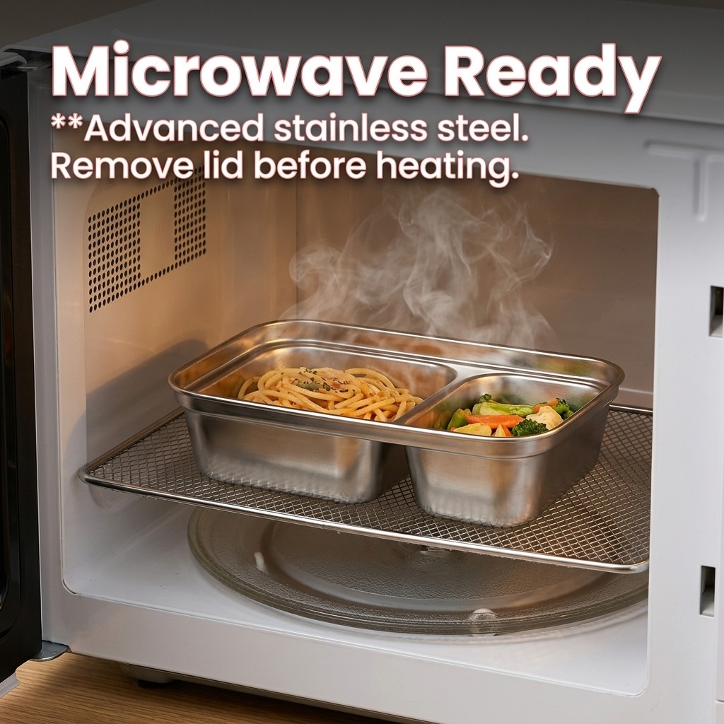 電子レンジ対応 304ステンレス製ランチボックスセット 弁当 - Food Storage Underground のレビューと価格