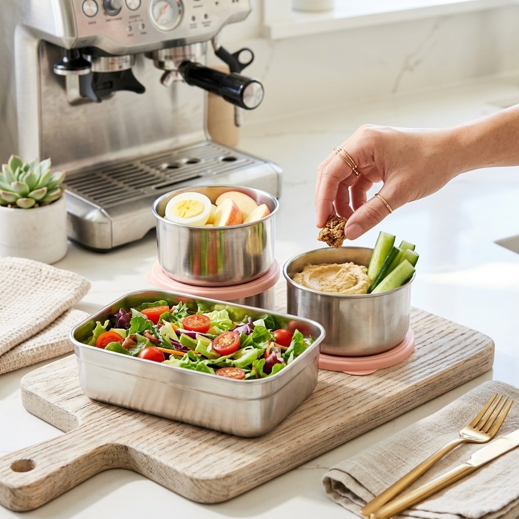 電子レンジ対応 304ステンレス製ランチボックスセット 弁当 - Food Storage Underground のレビューと価格