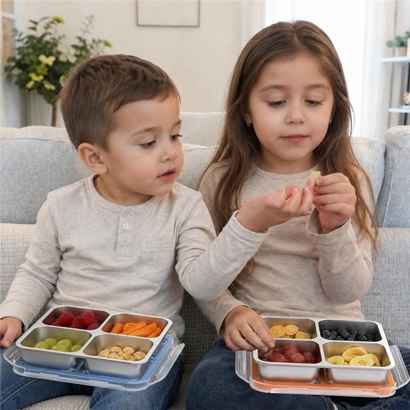 GIGI 4パック ステンレススチール製スナック容器、蓋付き - Food Storage Stainless Steel Containers のレビューと価格