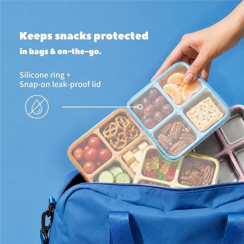 GIGI 4パック ステンレススチール製スナック容器、蓋付き - Food Storage Stainless Steel Containers のレビューと価格
