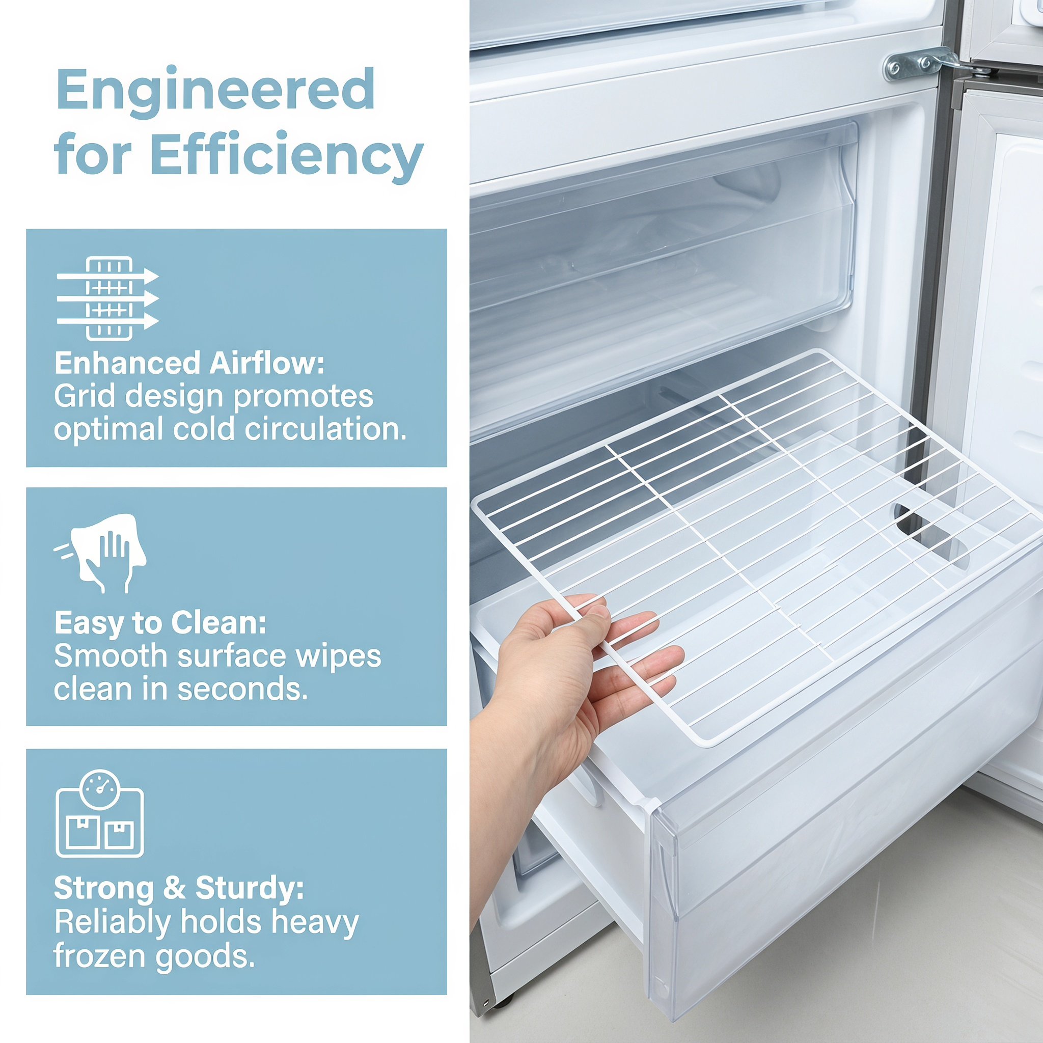 ワイヤーメタル製冷蔵庫仕切り棚オーガナイザー 11x9 取り - Food Storage For Refrigerator のレビューと価格