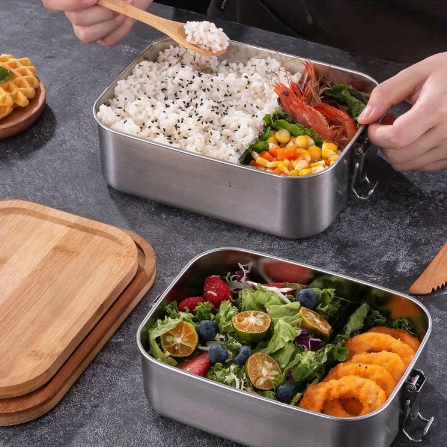 新しい304ステンレス製竹製蓋付きランチボックス、和風蓋付き - Food Storage Underground のレビューと価格