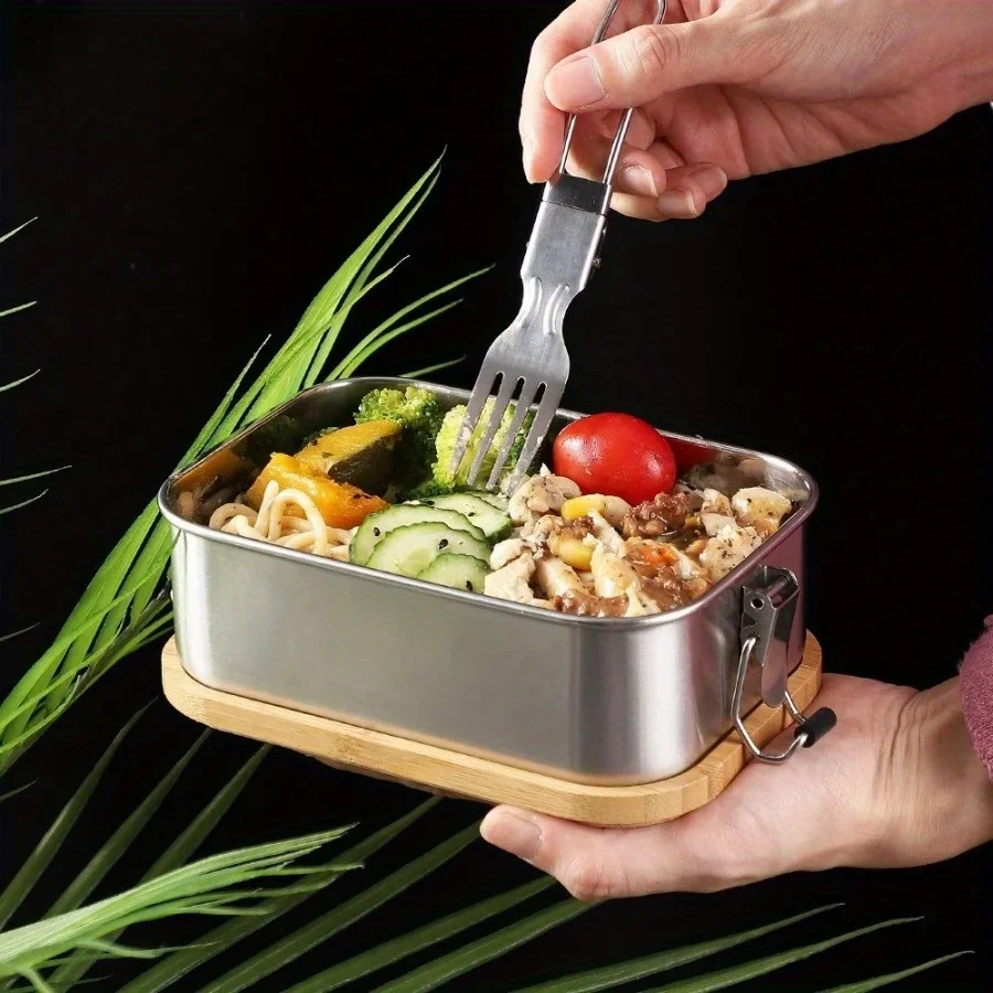 新しい304ステンレス製竹製蓋付きランチボックス、和風蓋付き - Food Storage Underground のレビューと価格