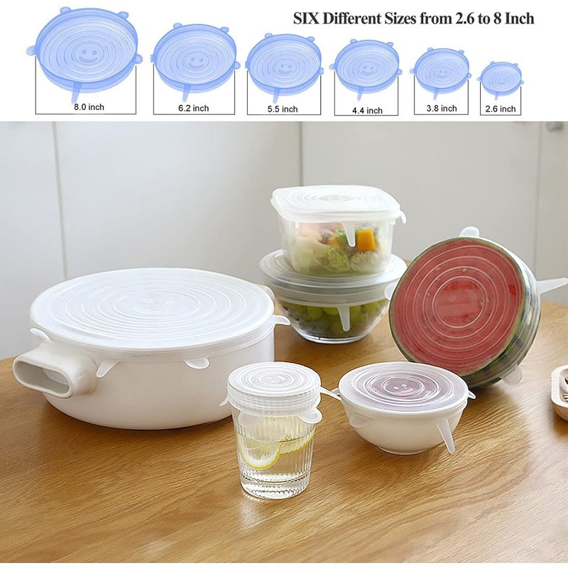 12個入りシリコンストレッチ蓋 - 6サイズ BPAフリー  - Silicone Stretch Lid のレビューと価格