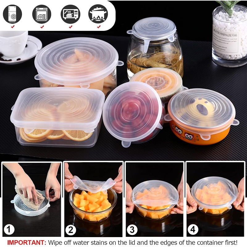12個入りシリコンストレッチ蓋 - 6サイズ BPAフリー  - Silicone Stretch Lid のレビューと価格