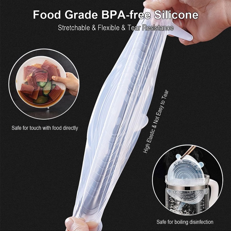 12個入りシリコンストレッチ蓋 - 6サイズ BPAフリー  - Silicone Stretch Lid のレビューと価格