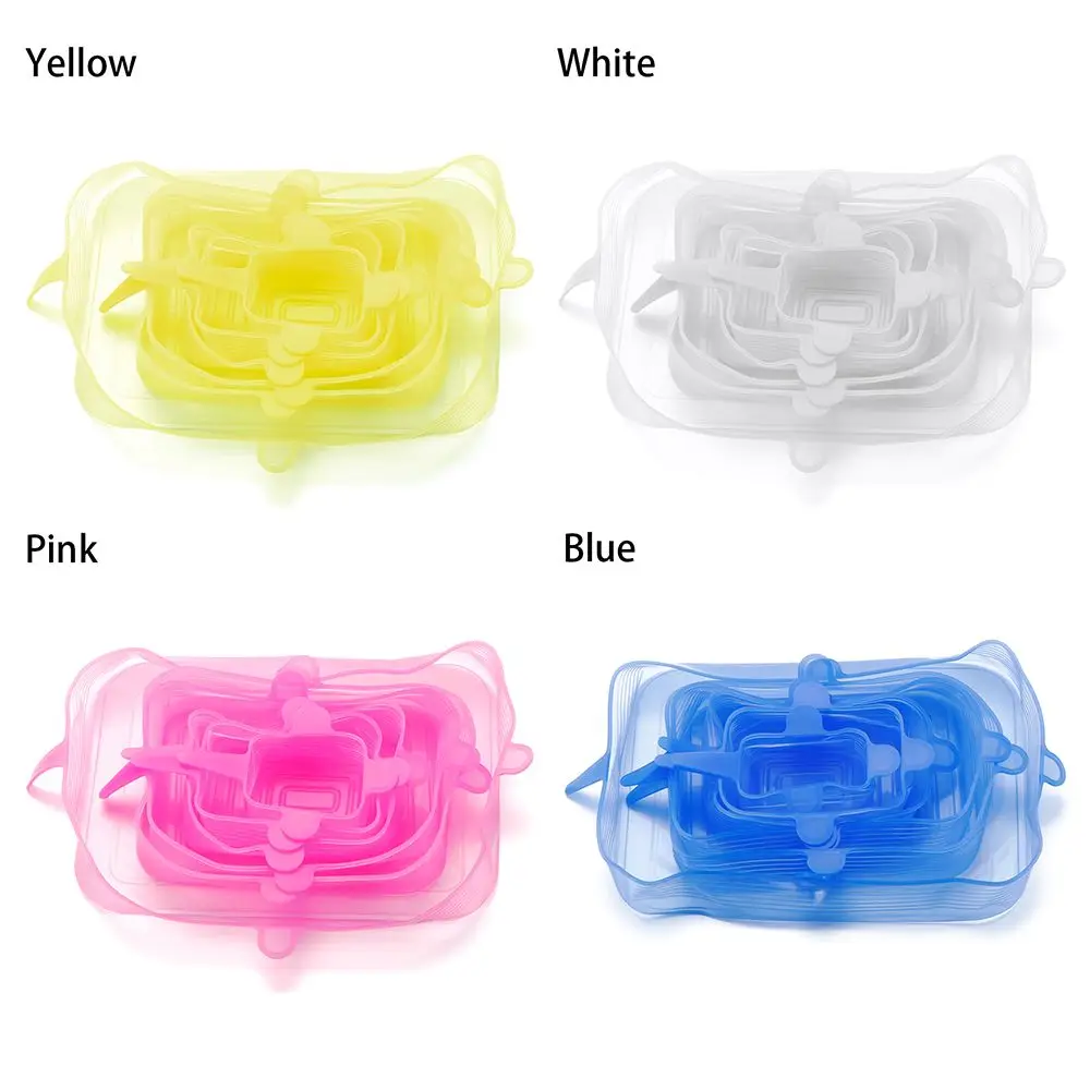 4 色のキッチンツール食品新鮮な調理器具シール鮮度保持蓋ラウ - Silicone Stretch Lid のレビューと価格