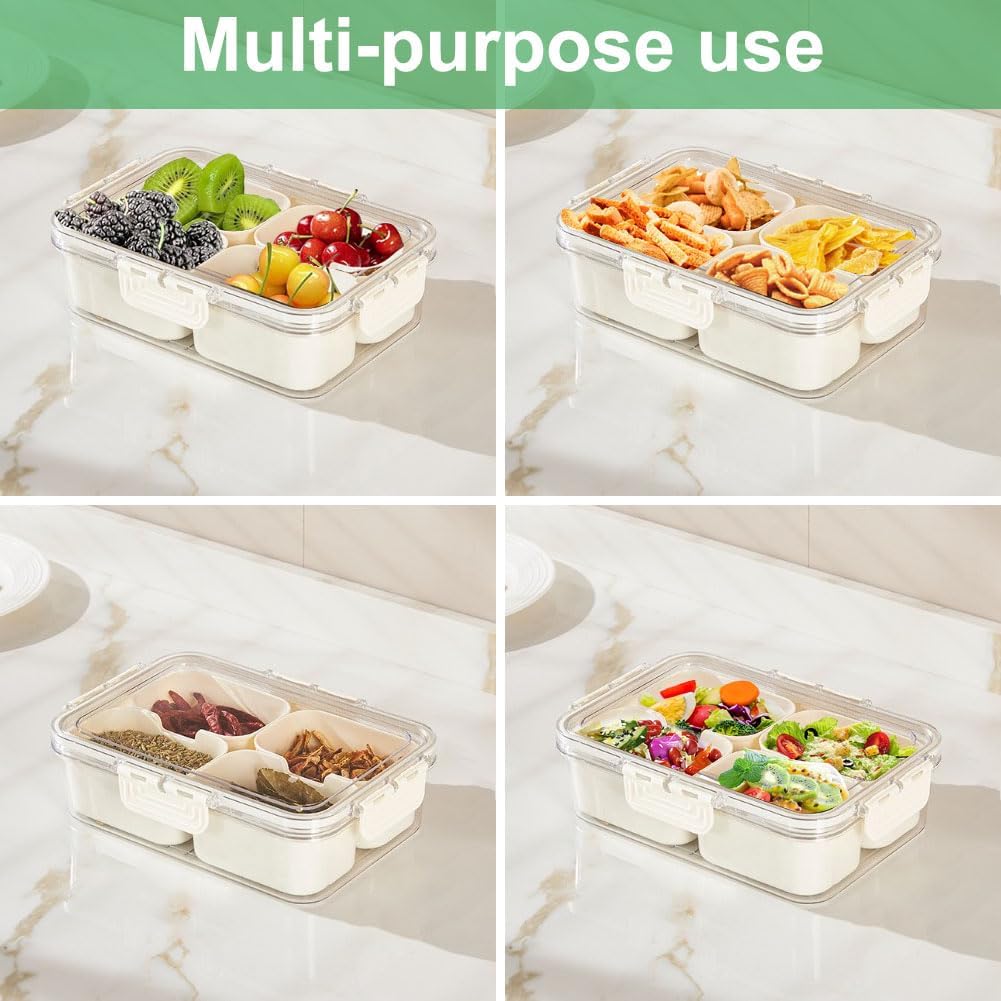 ポータブル食品保存箱、スナック収納ボックス、蓋付き4つのコン - Food Storage Underground のレビューと価格