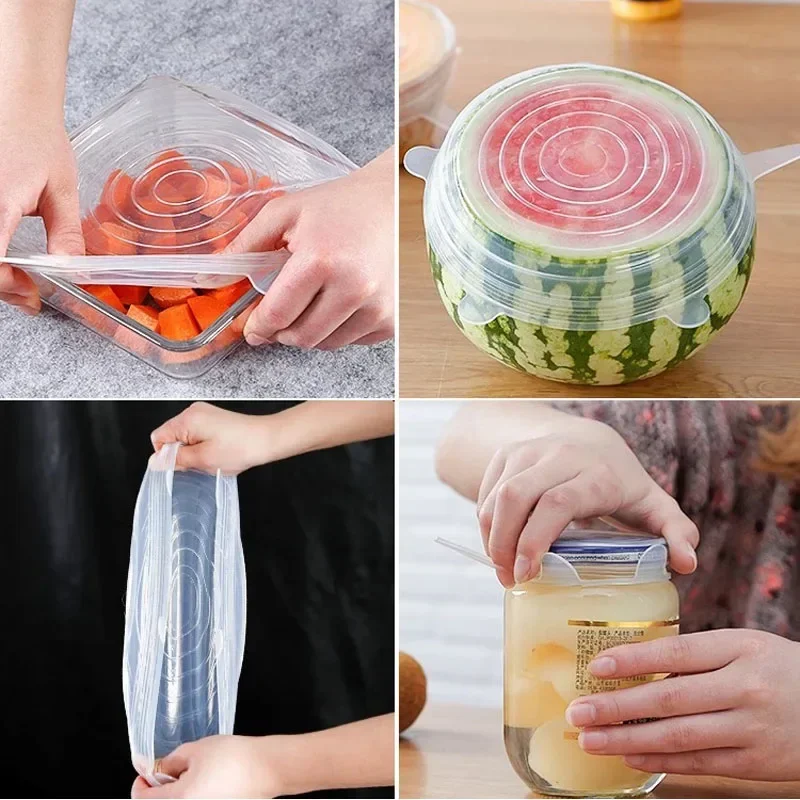 キッチン用品用のユニバーサル蓋,再利用可能な弾性シリコンカバ - Silicone Stretch Lid のレビューと価格