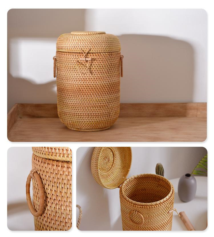 ふた付きの編まれた籐のお茶の収納ボックス,ティーバッグ,コー - Food Storage Underground のレビューと価格