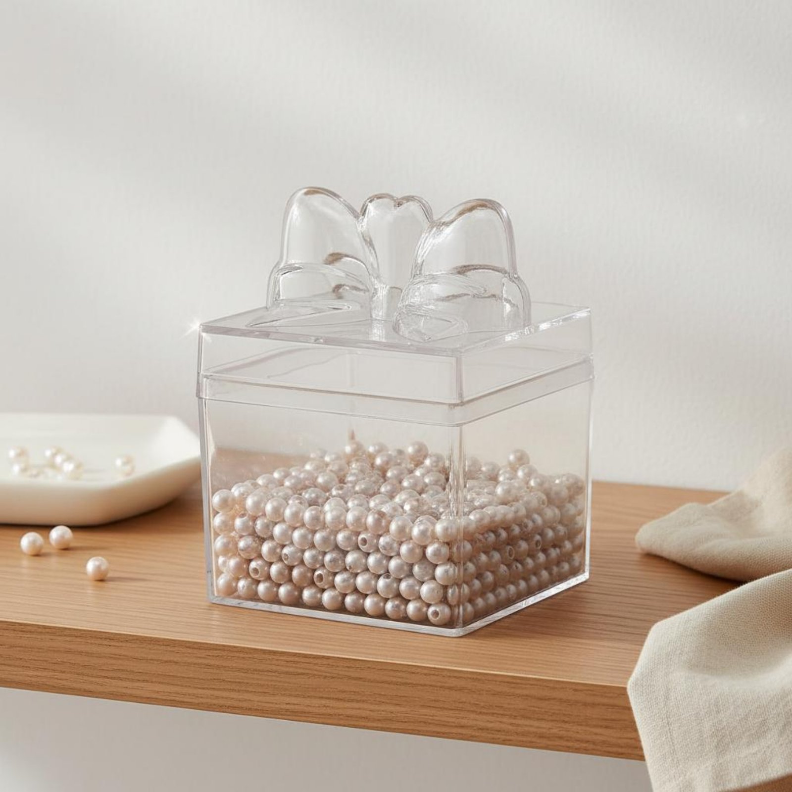 透明プラスチック製キャンディボックス、リボン付き多目的透明キ - Food Storage And のレビューと価格