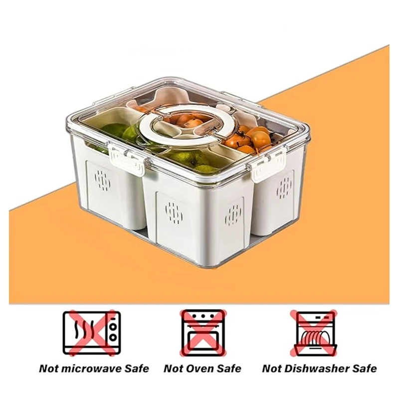 大型ピクニック冷蔵庫用フルーツトレイ、キッチン用透明スナック - Food Storage For Refrigerator のレビューと価格