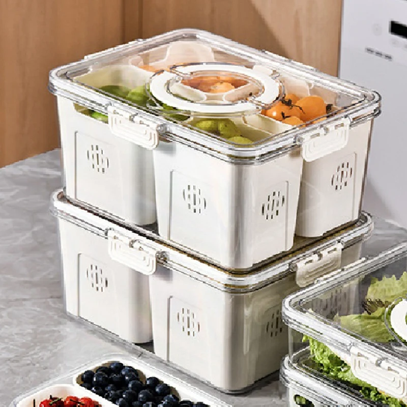 大型ピクニック冷蔵庫用フルーツトレイ、キッチン用透明スナック - Food Storage For Refrigerator のレビューと価格
