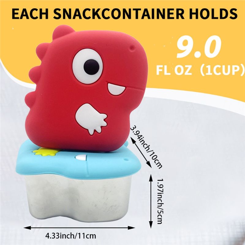 AA94-304 ステンレス製恐竜型スナックボックス シリコ - Food Storage Stainless Steel Containers のレビューと価格