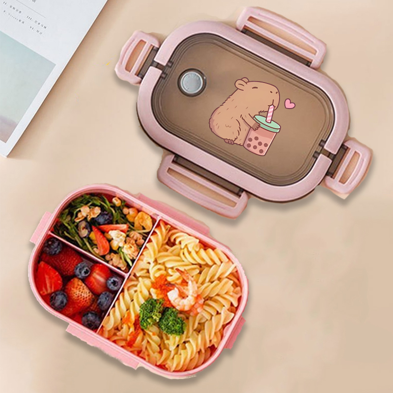 カピバラ弁当箱アニメ動物プリント食品保存容器子供学校ピクニッ - Food Storage And のレビューと価格