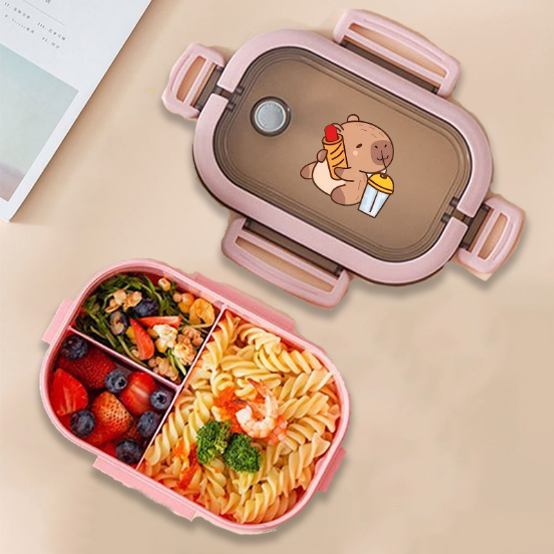 カピバラ弁当箱アニメ動物プリント食品保存容器子供学校ピクニッ - Food Storage And のレビューと価格
