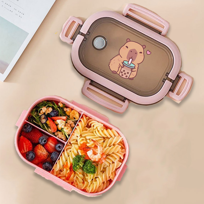 カピバラ弁当箱アニメ動物プリント食品保存容器子供学校ピクニッ - Food Storage And のレビューと価格