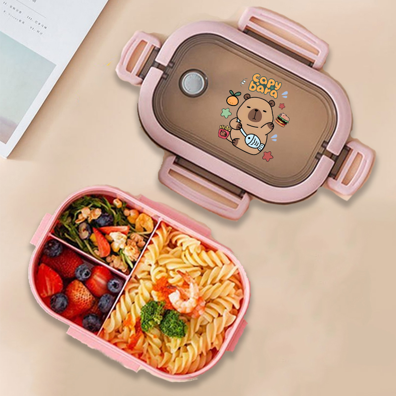 カピバラ弁当箱アニメ動物プリント食品保存容器子供学校ピクニッ - Food Storage And のレビューと価格
