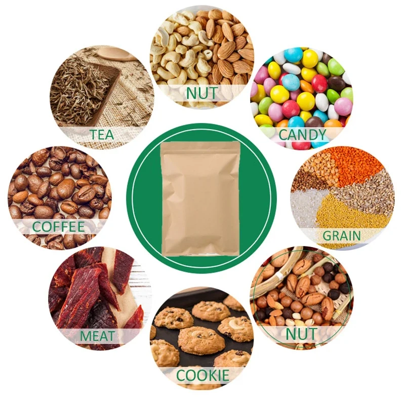 100 個ブラウンクラフト紙ジッパーロックポーチ再利用可能な - Food Storage And のレビューと価格