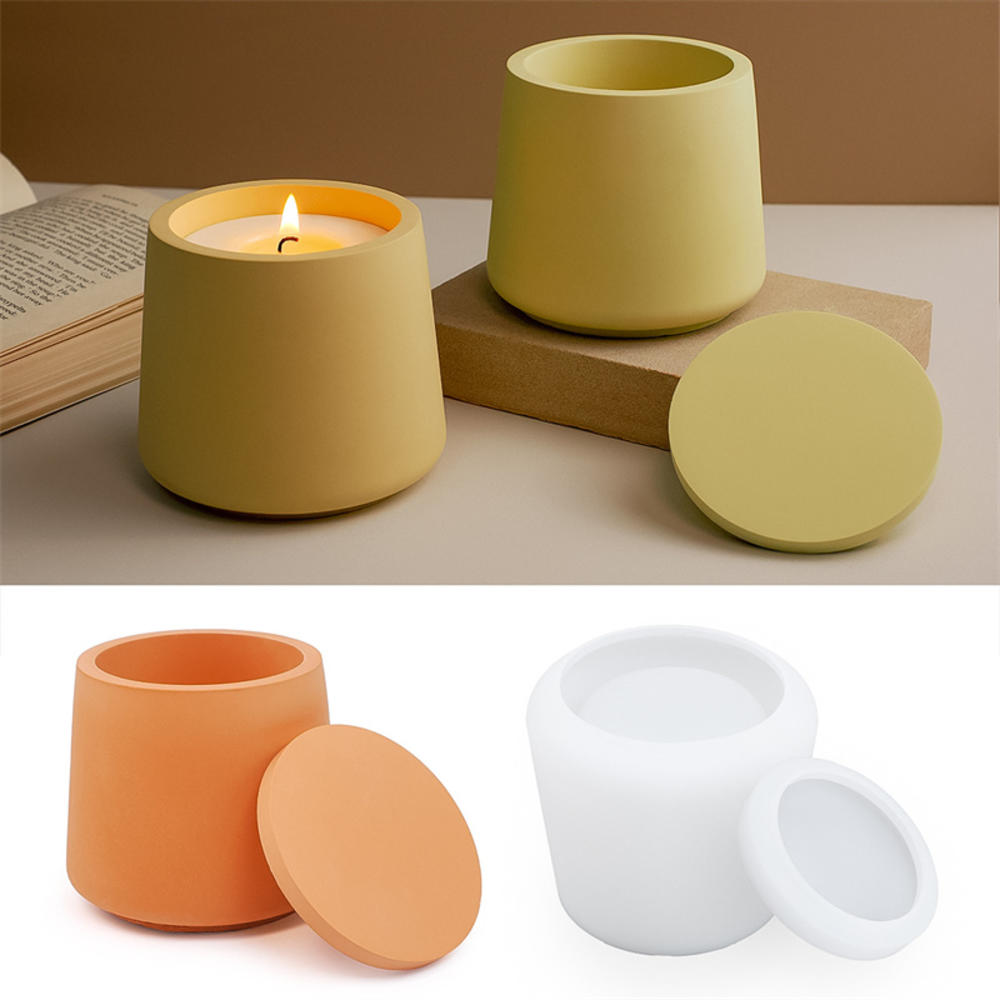 キャンドルジャーシリコンモールド蓋付き DIY ラウンドジュ - Food Storage Jars With Lids のレビューと価格