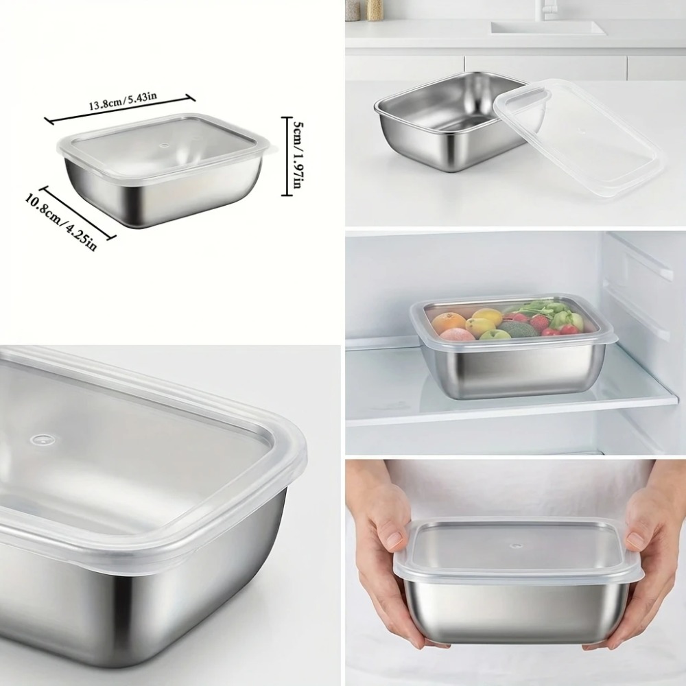 6個入りステンレス製食品保存容器漏れ防止6個入りステンレス製 - Food Storage Stainless Steel Containers のレビューと価格