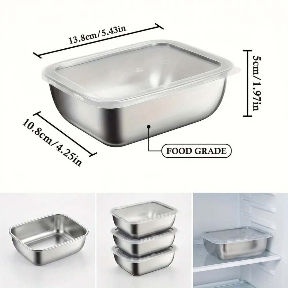 6個入りステンレス製食品保存容器漏れ防止6個入りステンレス製 - Food Storage Stainless Steel Containers のレビューと価格