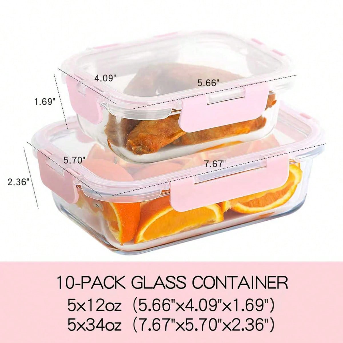 10個入りガラス製ミールプレップ容器、蓋付き食品保存容器、気 - Food Storage Underground のレビューと価格